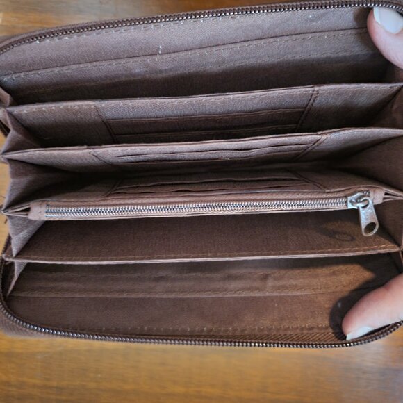 Strada Brown Zip Around Wallet - Picture 4 of 14